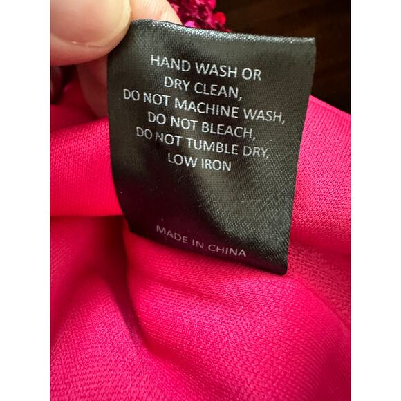 Hutch Hot Pink Sequin Strapless Crop Top  Size 6, Bow Tie Accent NEW - Picture 8 of 12